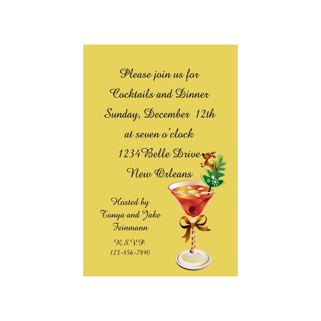 CHRISTMAS COCKTAILS CUSTOM INVITATION