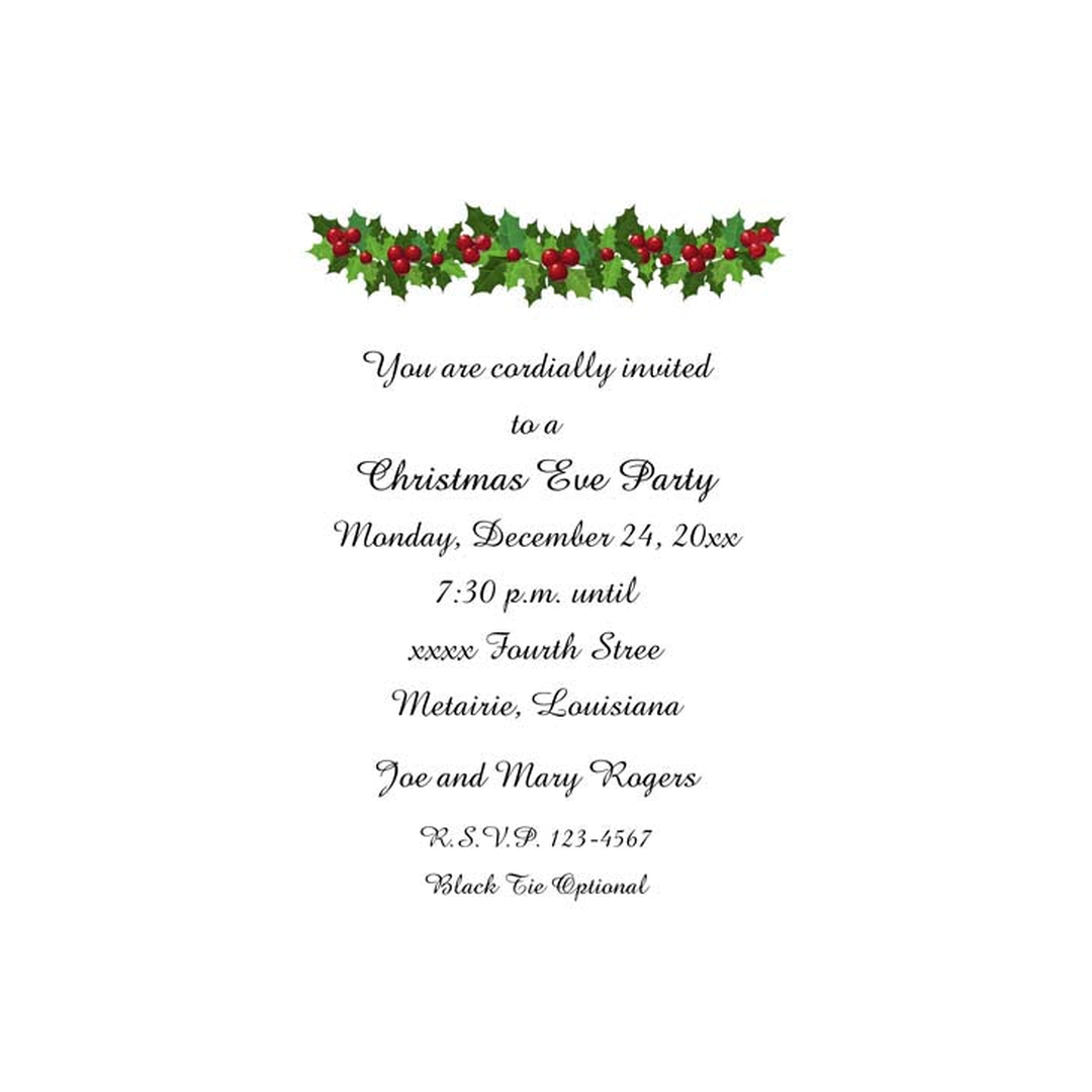 CHRISTMAS GARLAND CUSTOM INVITATION