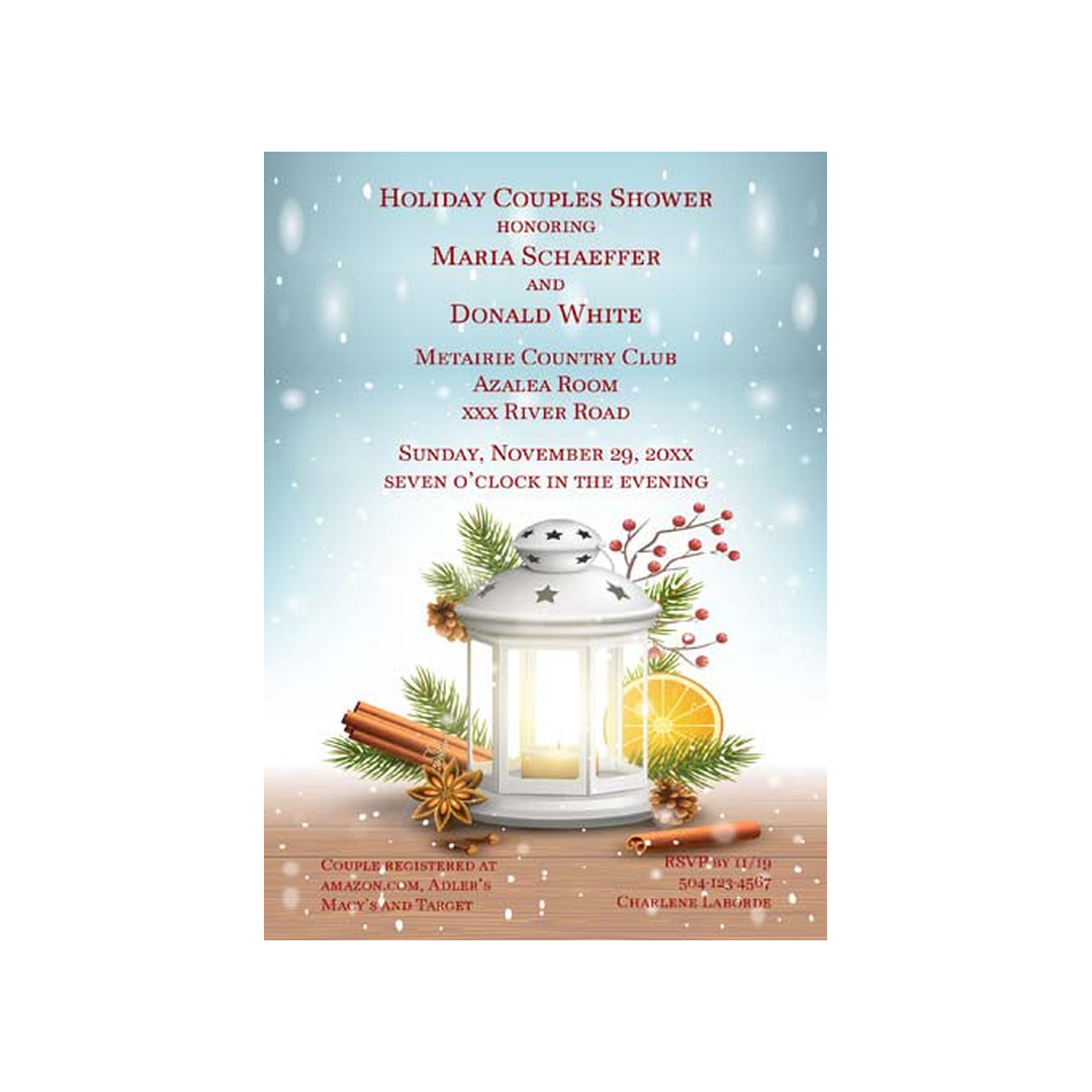 CHRISTMAS LANTERN CUSTOM INVITATION