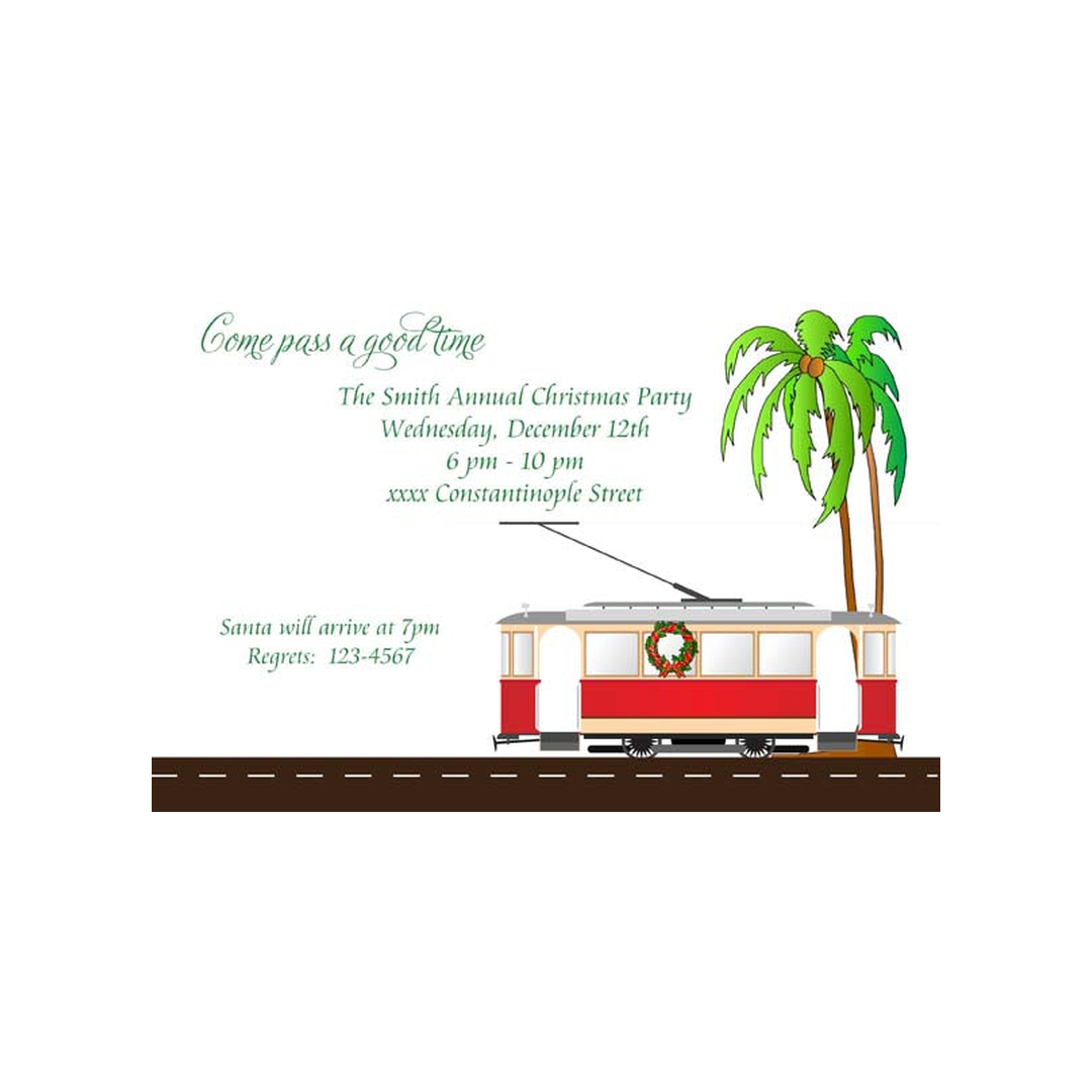 CHRISTMAS STREETCAR CUSTOM INVITATION