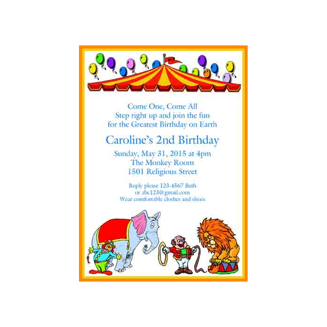 CIRCUS MASTER CUSTOM INVITATION