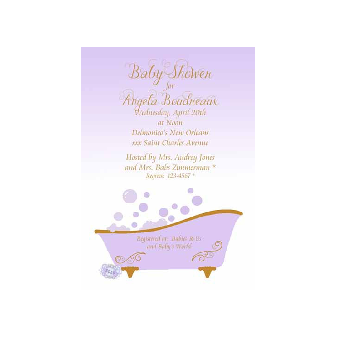 CLAWFOOT TUB CUSTOM INVITATION