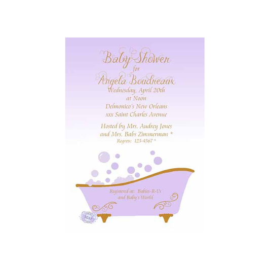 CLAWFOOT TUB CUSTOM INVITATION