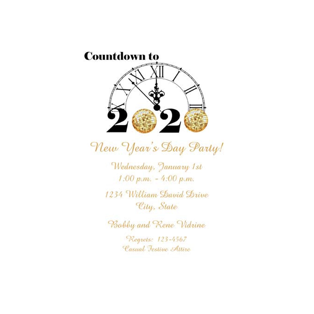 CLOCK AND DISCO BALLS CUSTOM INVITATION