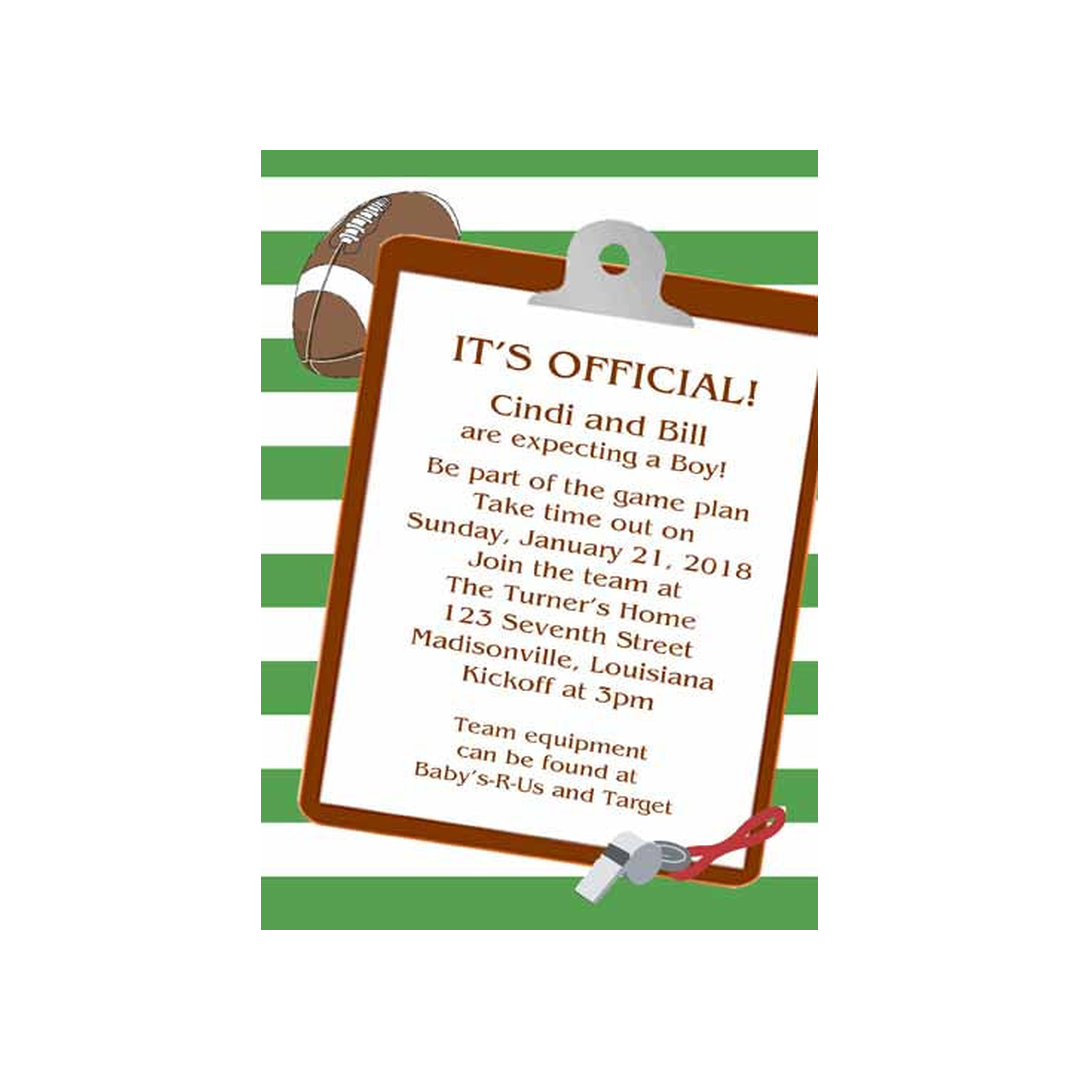 COACH'S CLIPBOARD CUSTOM INVITATION