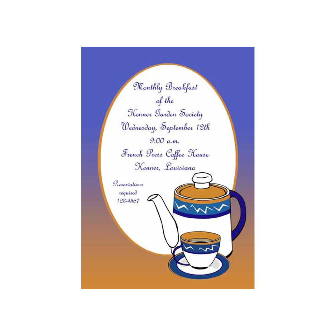 COFFEE OR TEA SET CUSTOM INVITATION