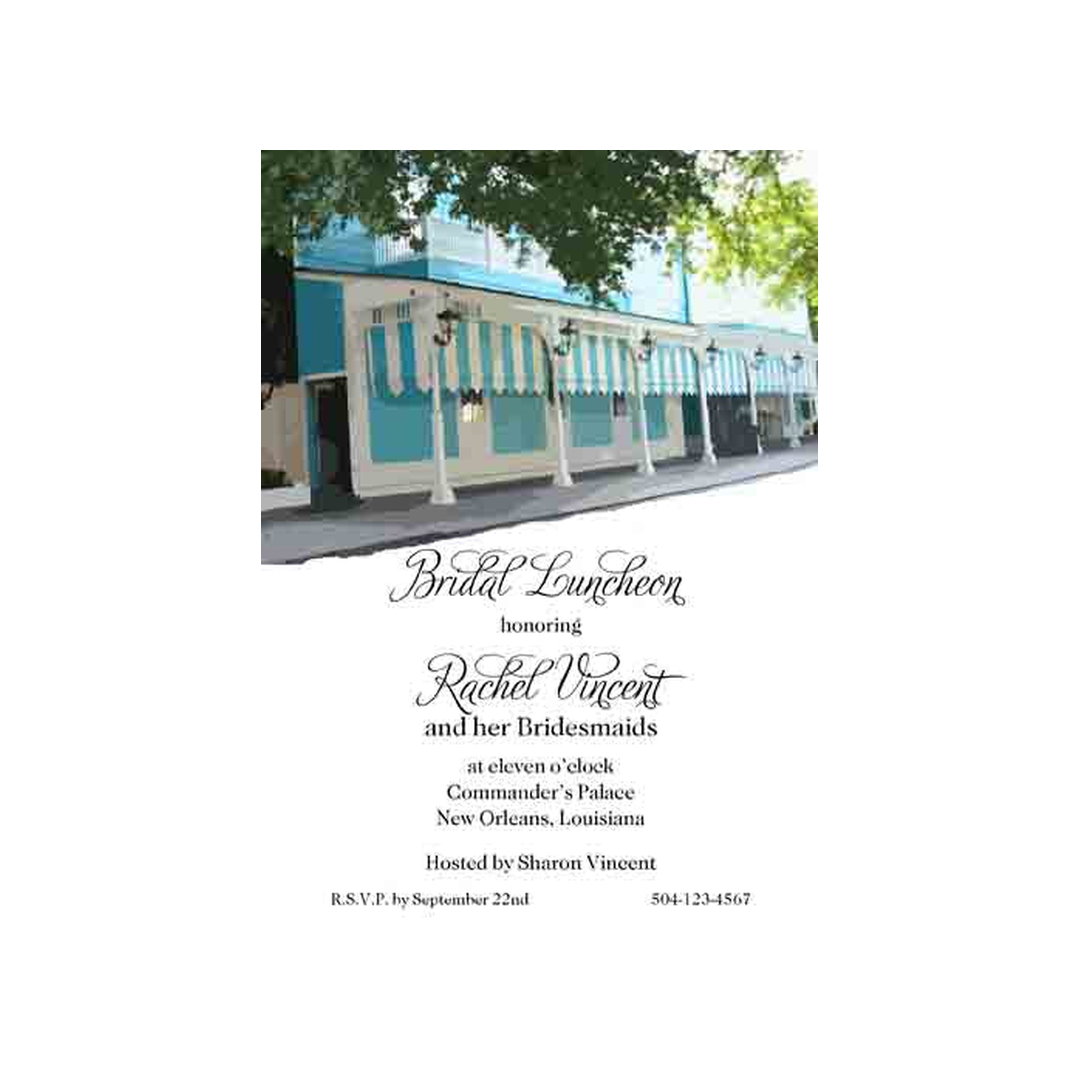 COMMANDER'S RESTAURANT 2 CUSTOM INVITATION