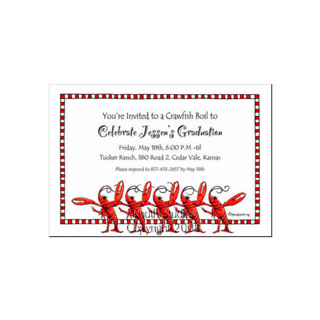 CRAWFISH CHORUS LINE - BLANK STOCK INVITATION