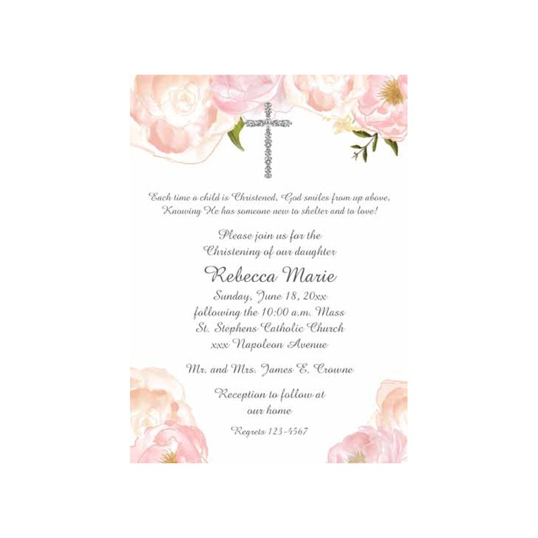 CROSS AND ROSES CUSTOM INVITATION