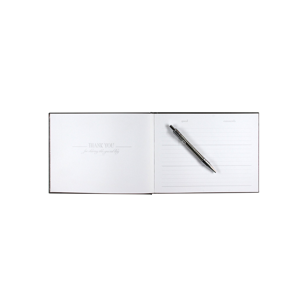 CUSTOMIZABLE BLACK LEATHER GUEST BOOK