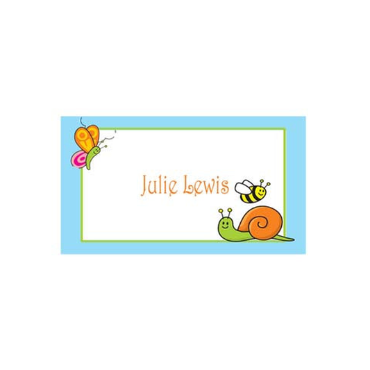 CUTE SNAIL, BEE AND BUTTERFLY PERSONALIZED GIFT OR CALLING CARDS