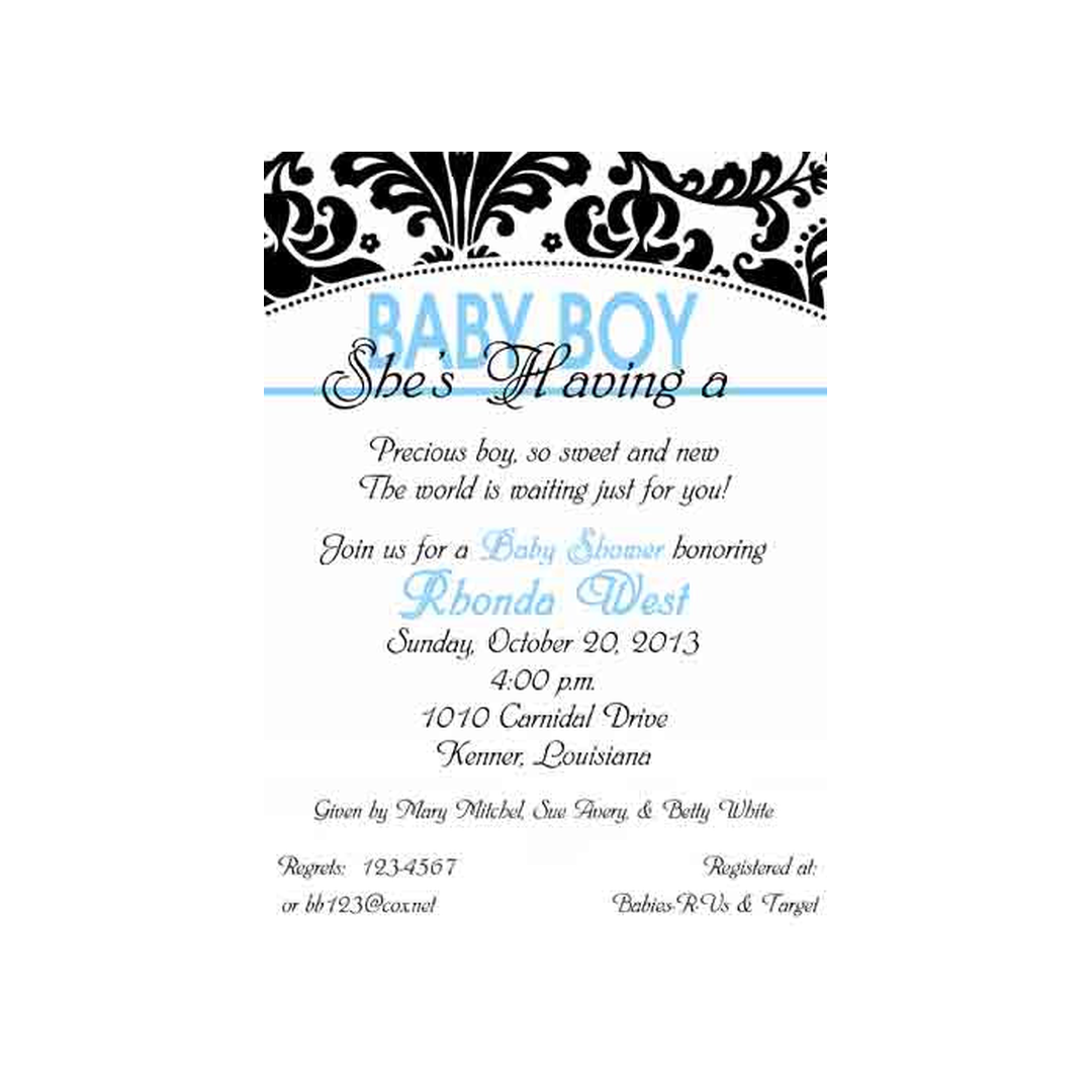 DAMASK BORDER CUSTOM INVITATION