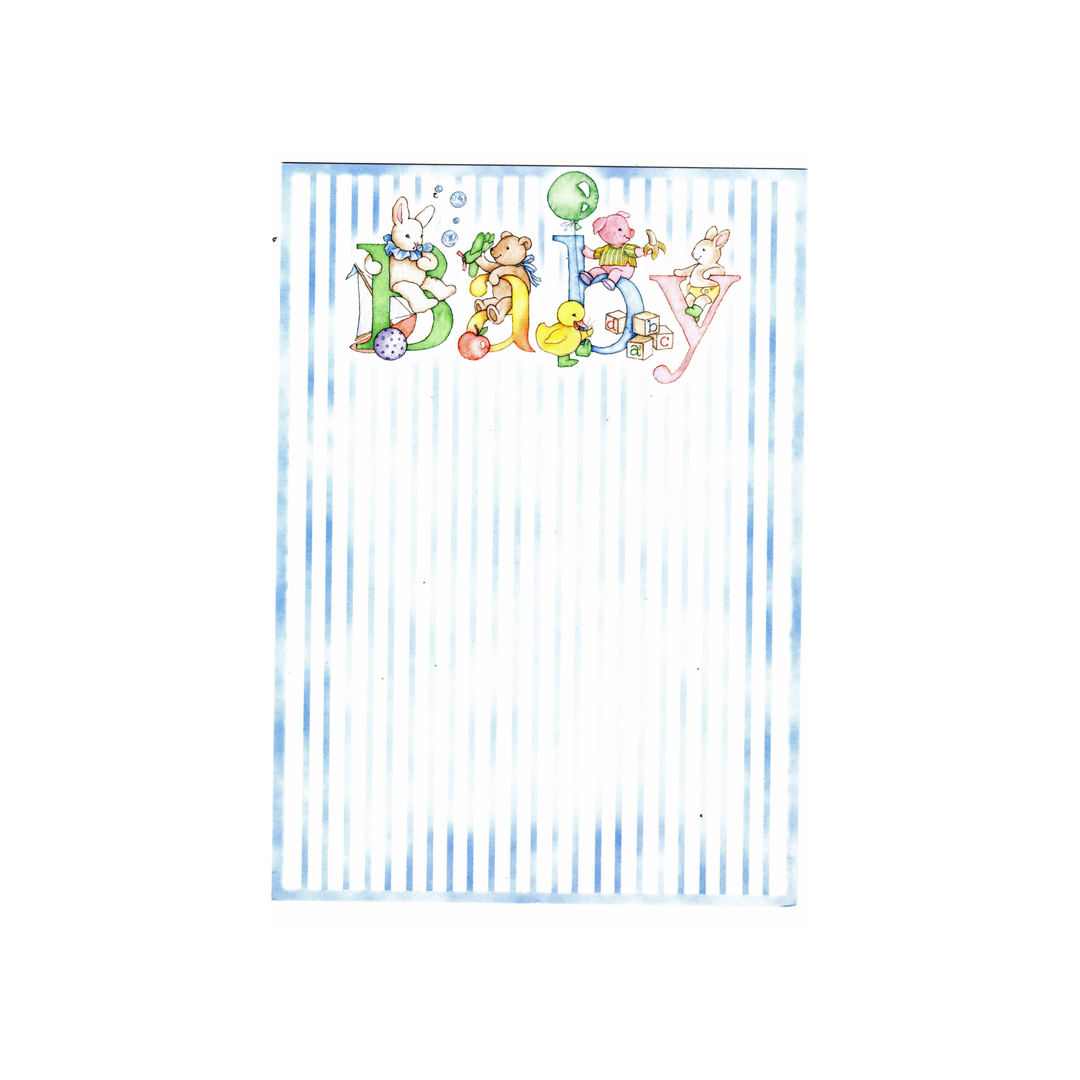 DECORATIVE BABY WORD - BLANK STOCK INVITATION