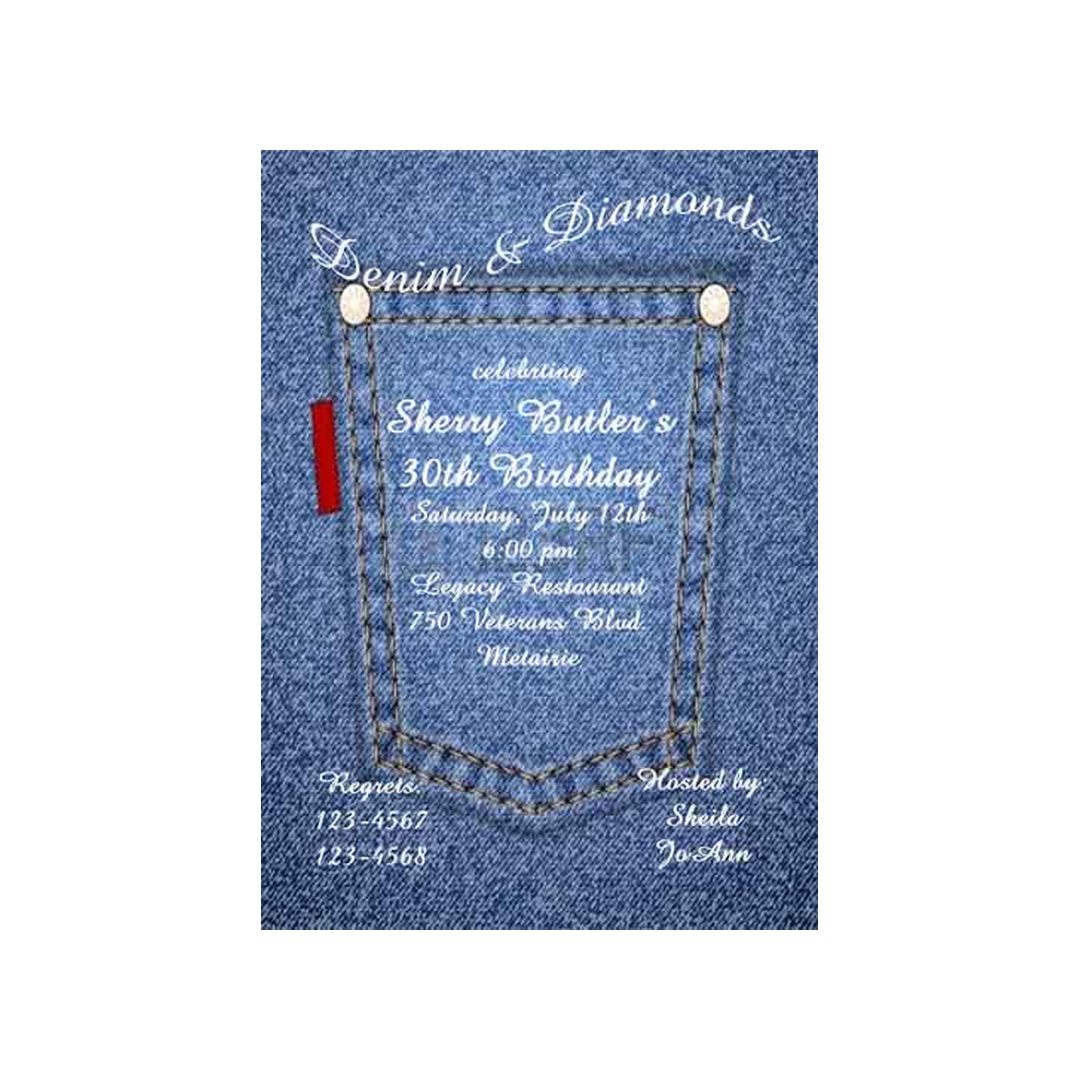 DENIM POCKET CUSTOM INVITATION