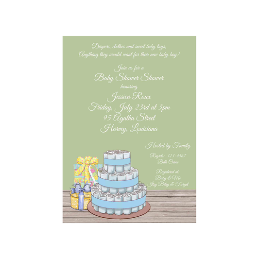 DIAPER CAKE CUSTOM INVITATION