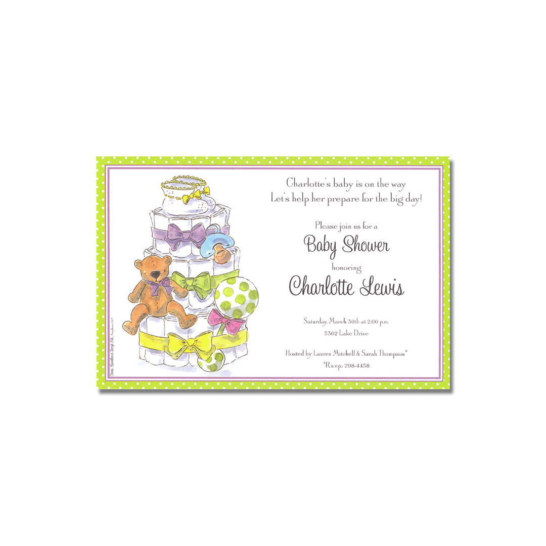 DIAPER TIER CAKE - BLANK STOCK INVITATION
