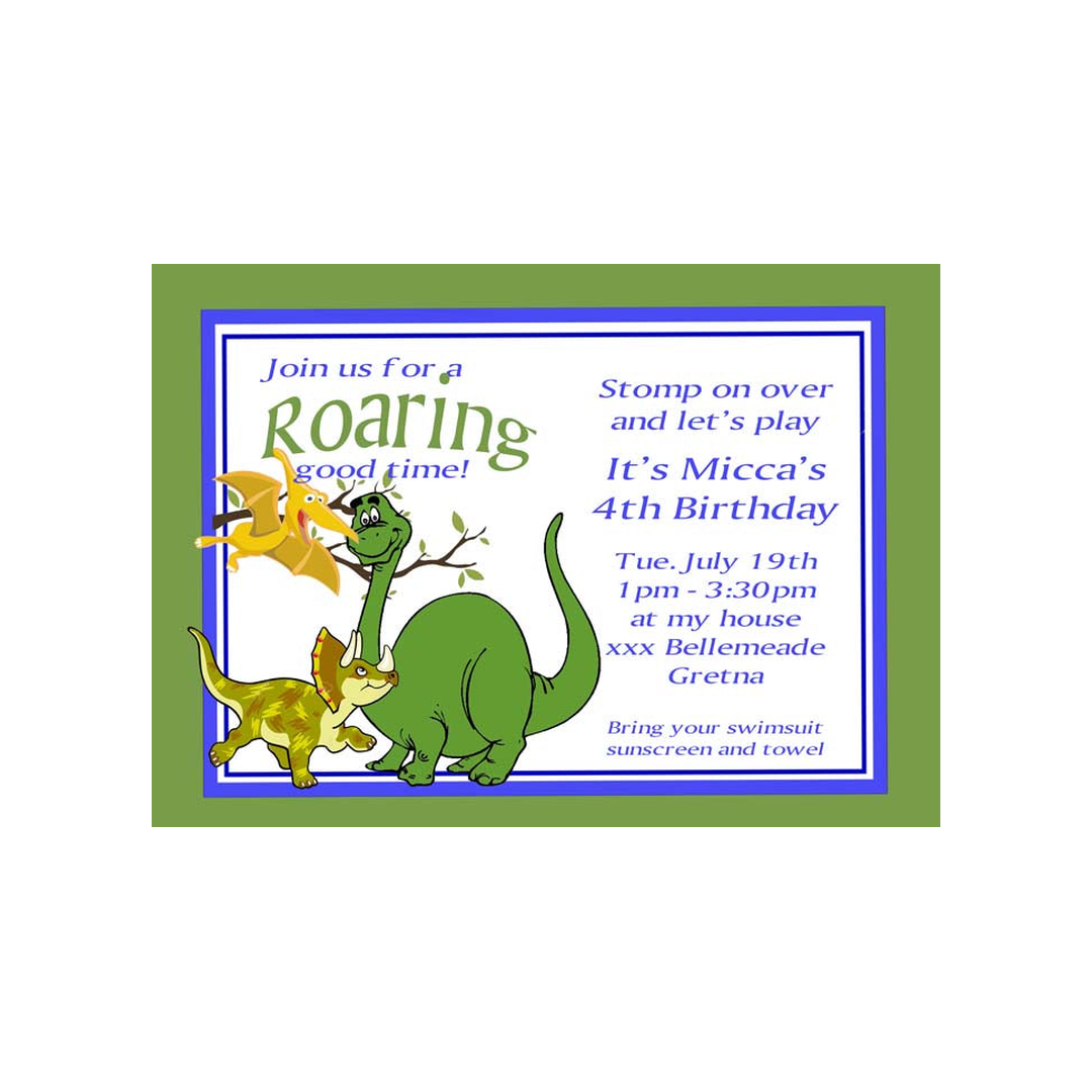 DINOSAURS CUSTOM INVITATION
