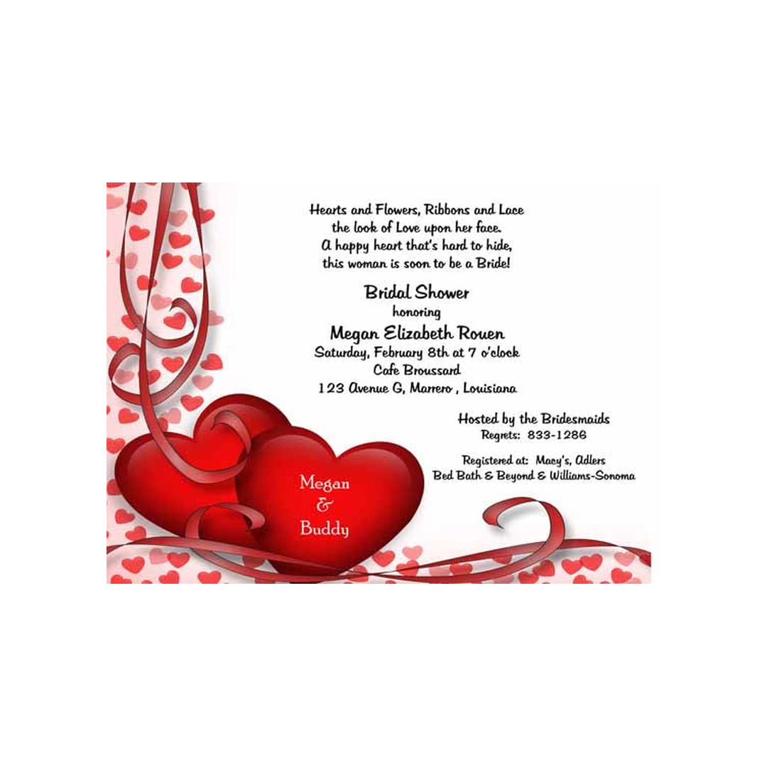DRAPING HEARTS CUSTOM INVITATION