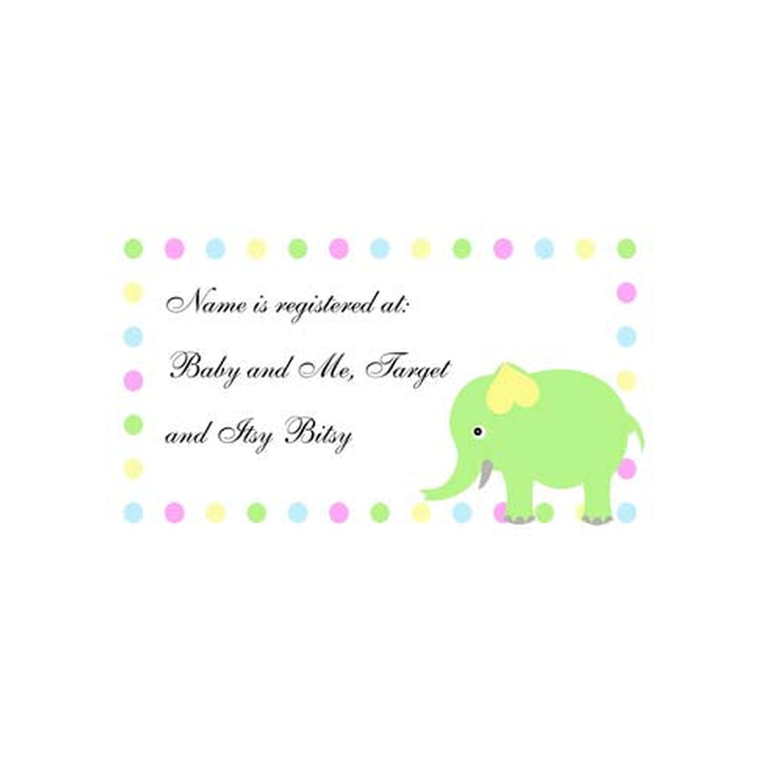 ELEPHANT AND DOTS PERSONALIZED GIFT OR CALLING CARDS