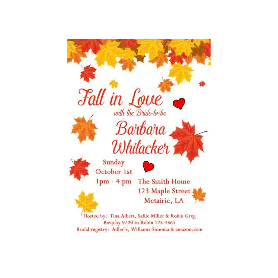 FALLING LEAVES CUSTOM INVITATION
