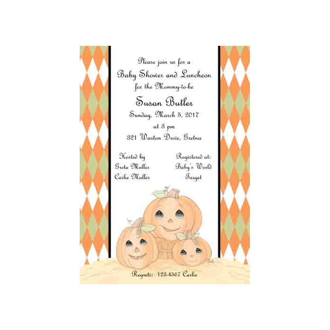 FALL PUMPKIN FAMILY CUSTOM INVITATIONS