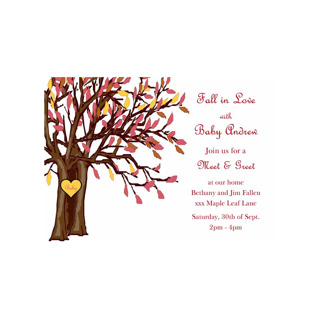 FALL TREE WITH HEART CUSTOM INVITATION