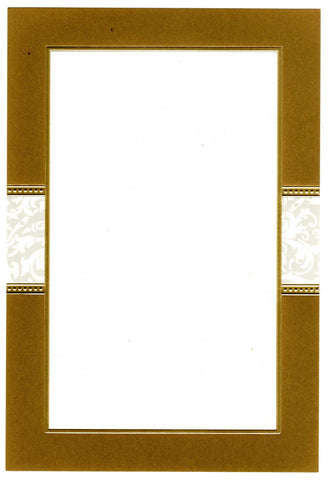 GREY FLOURISH AND GOLD FOIL - BLANK STOCK INVITATION