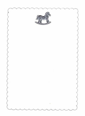 SILVER FOIL ROCKING HORSE - BLANK INVITATION