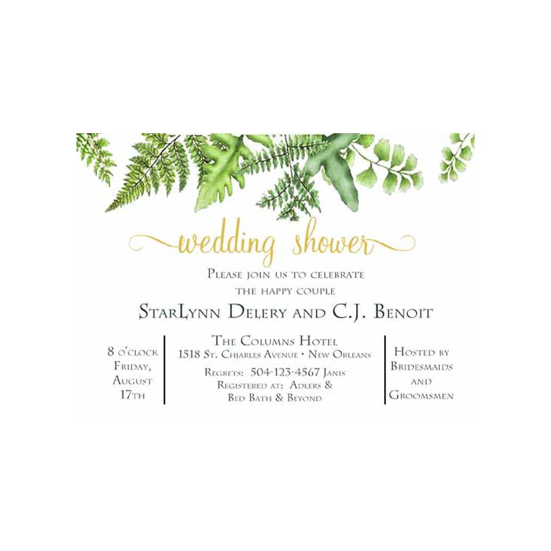 FERN AND LEAVES CUSTOM INVITATION