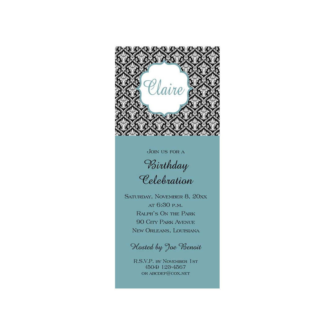 FLEUR DE LIS BACKGROUND CUSTOM INVITATION