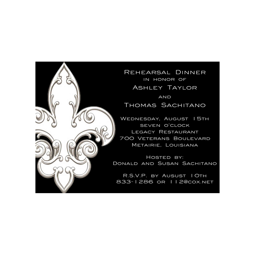 FLEUR DE LIS CUSTOM INVITATION