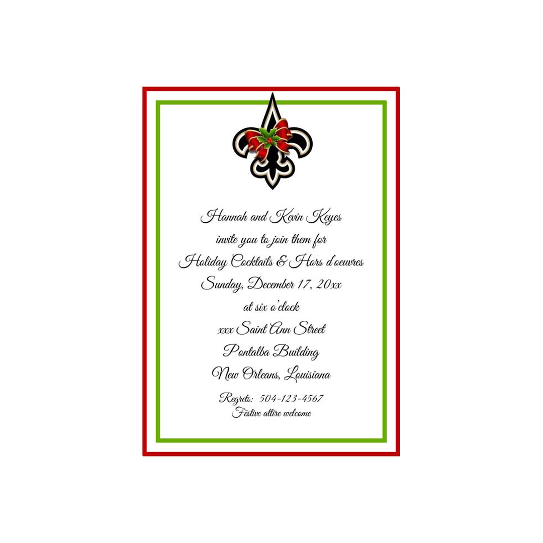 FLEUR DE LIS WITH BOW CUSTOM INVITATION
