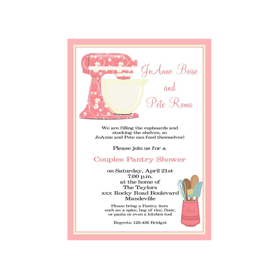 FLORAL MIXER KITCHEN SHOWER CUSTOM INVITATION