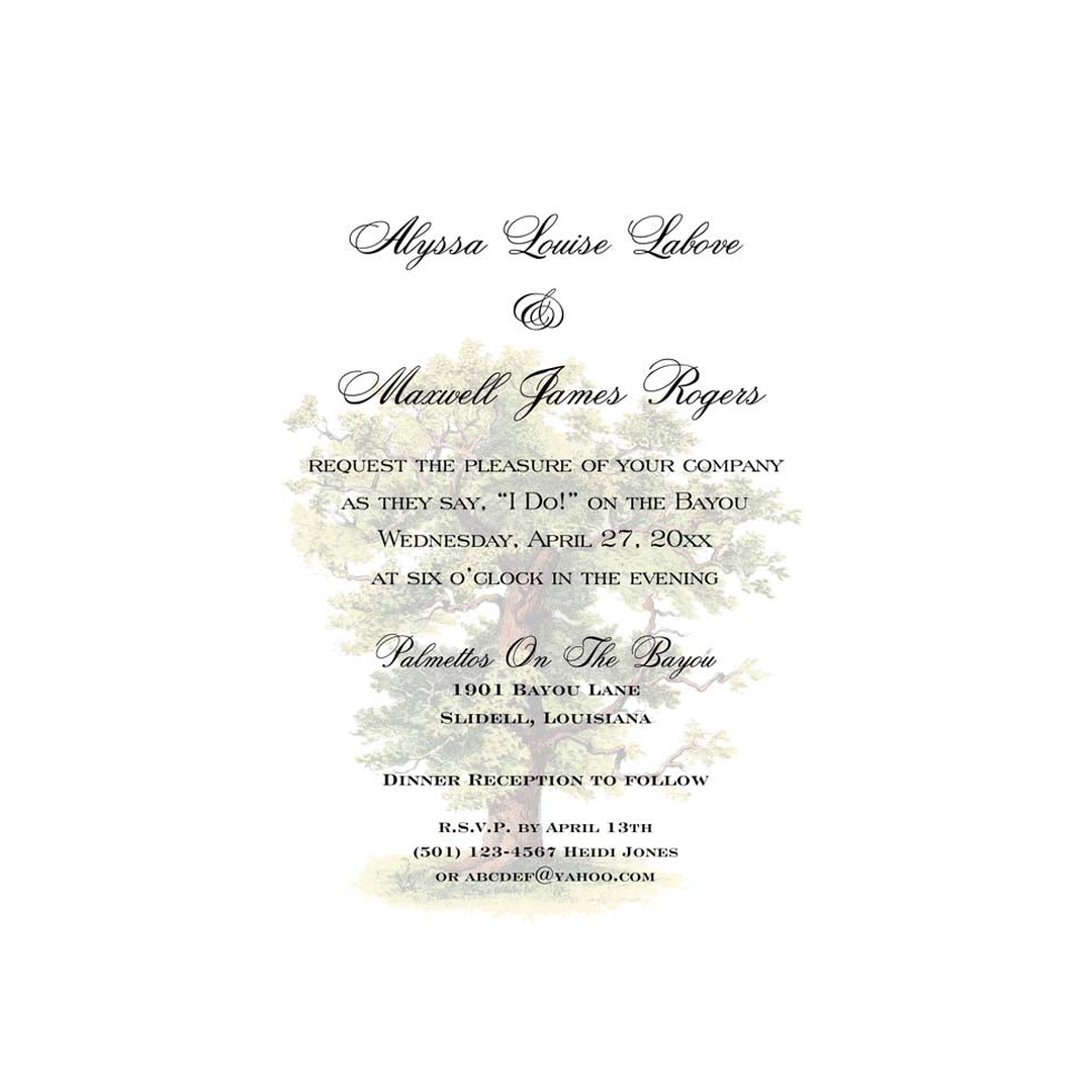 FULL OAK TREE CUSTOM INVITATION