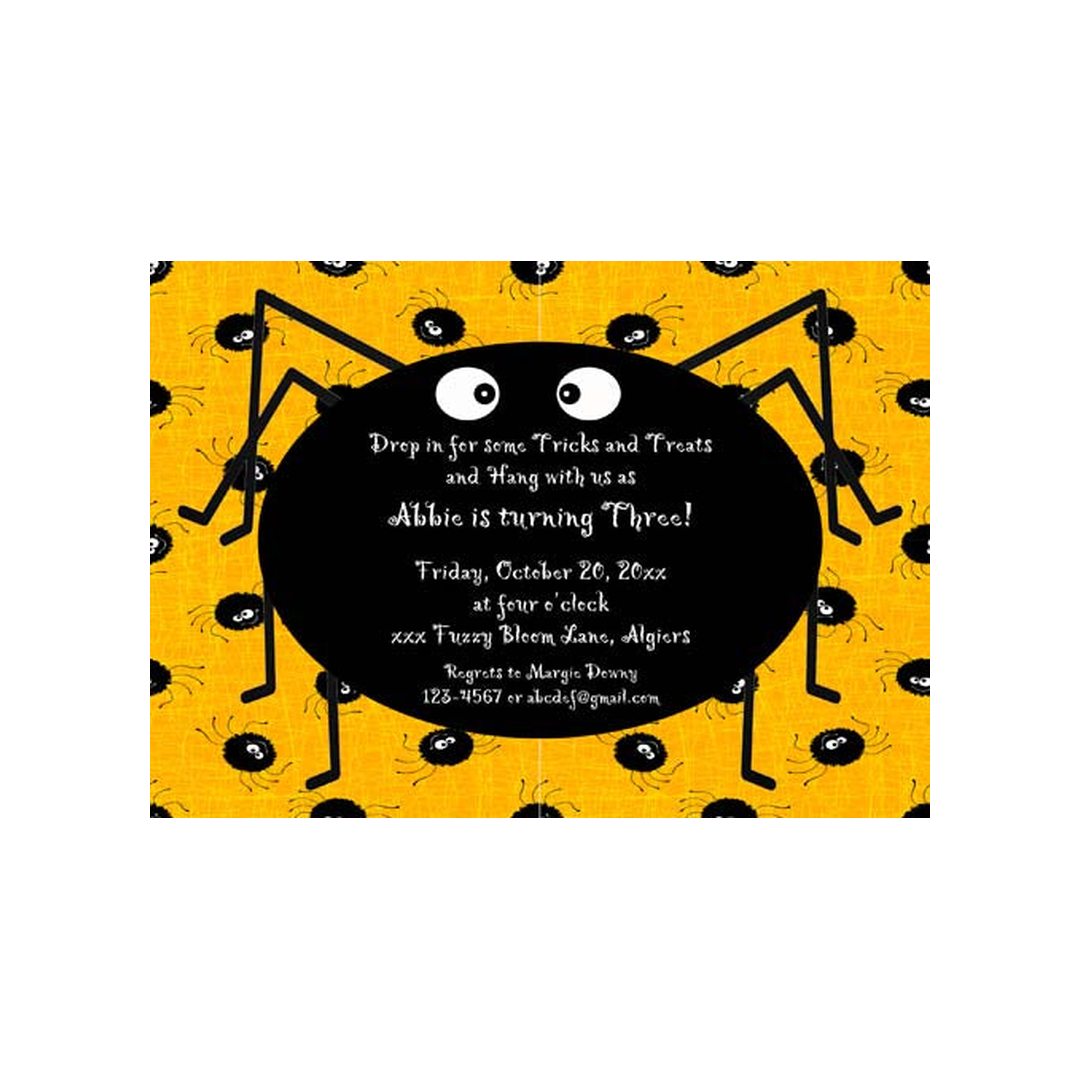 FUZZY WUZZY SPIDER CUSTOM INVITATION