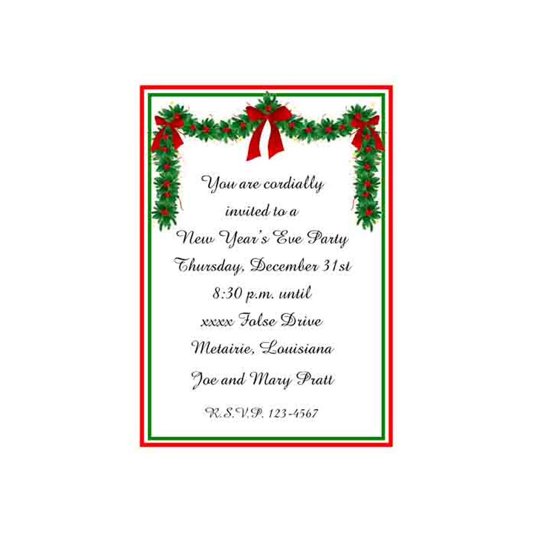 GARLAND AND BOWS CUSTOM INVITATION