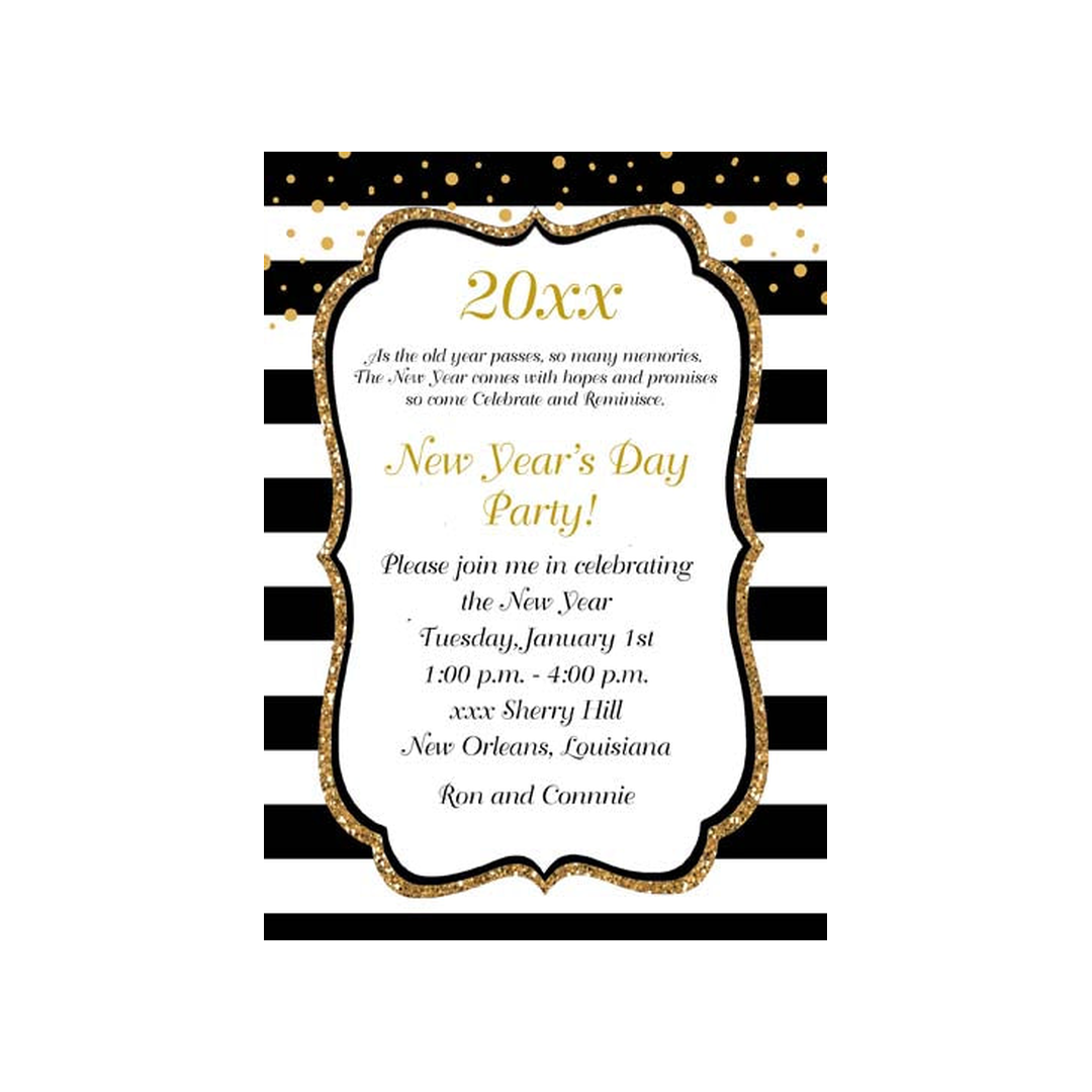 GLITTER AND STRIPES CUSTOM INVITATION