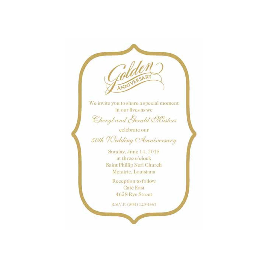 GOLDEN ANNIVERSARY MOTIF CUSTOM INVITATION