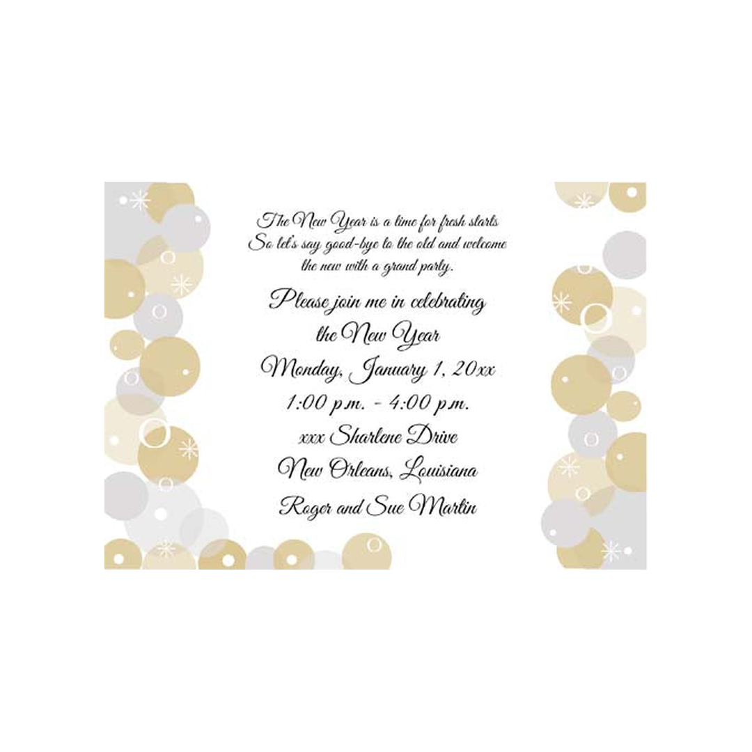 GOLD AND SILVER BUBBLES CUSTOM INVITATION