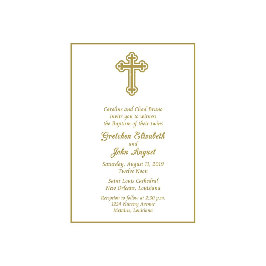 GOLD CROSS CUSTOM INVITATION