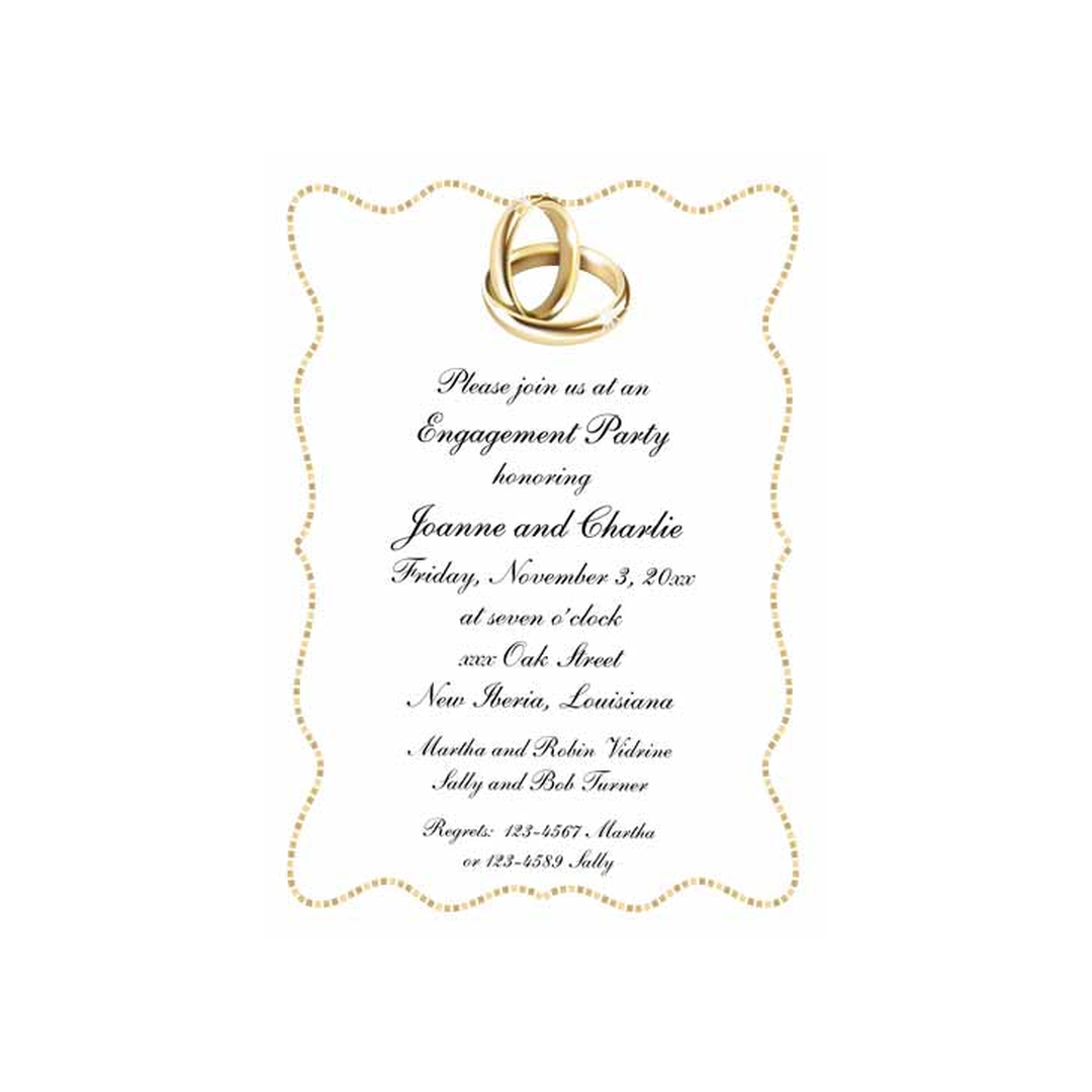GOLD WEDDING RINGS CUSTOM INVITATION