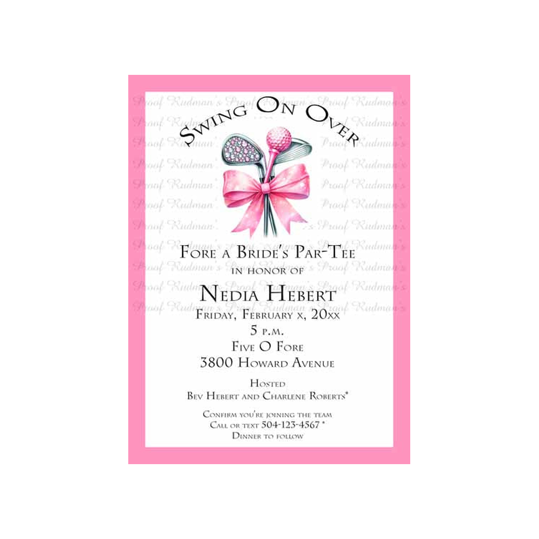 GOLF DIAMOND CLUB CUSTOM INVITATION