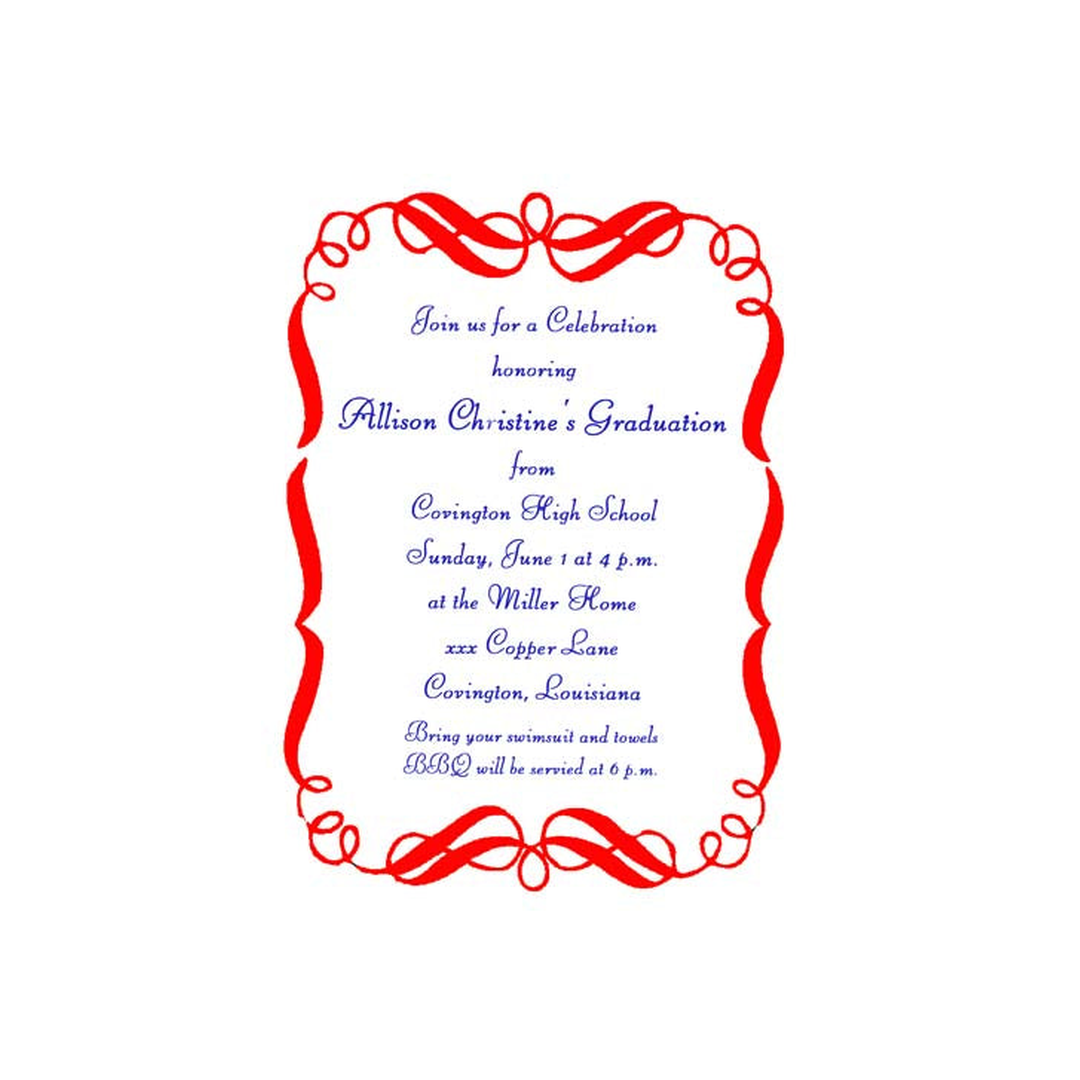 GRADUATION SWIRLS CUSTOM INVITATION