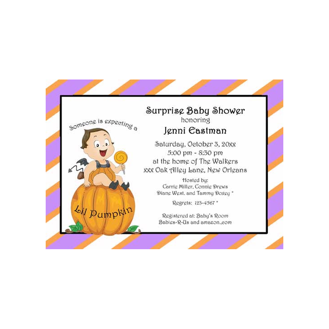 HALLOWEEN BABY DEVIL CUSTOM INVITATION