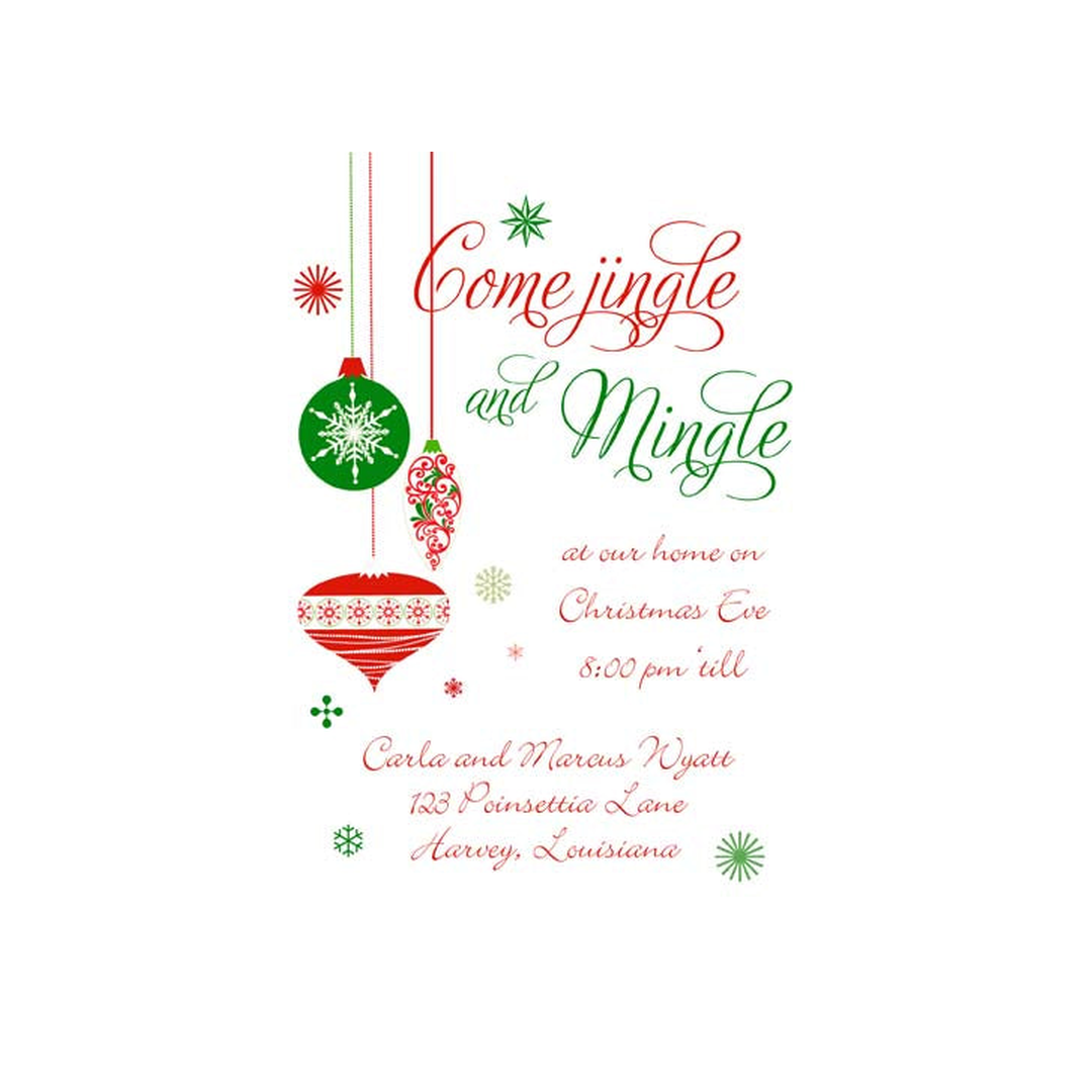 HANGING WHIMSICAL ORNAMENTS CUSTOM INVITATION
