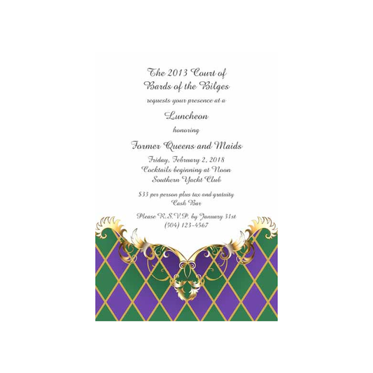 HARLEQUIN FLEUR DE LIS CUSTOM INVITATION