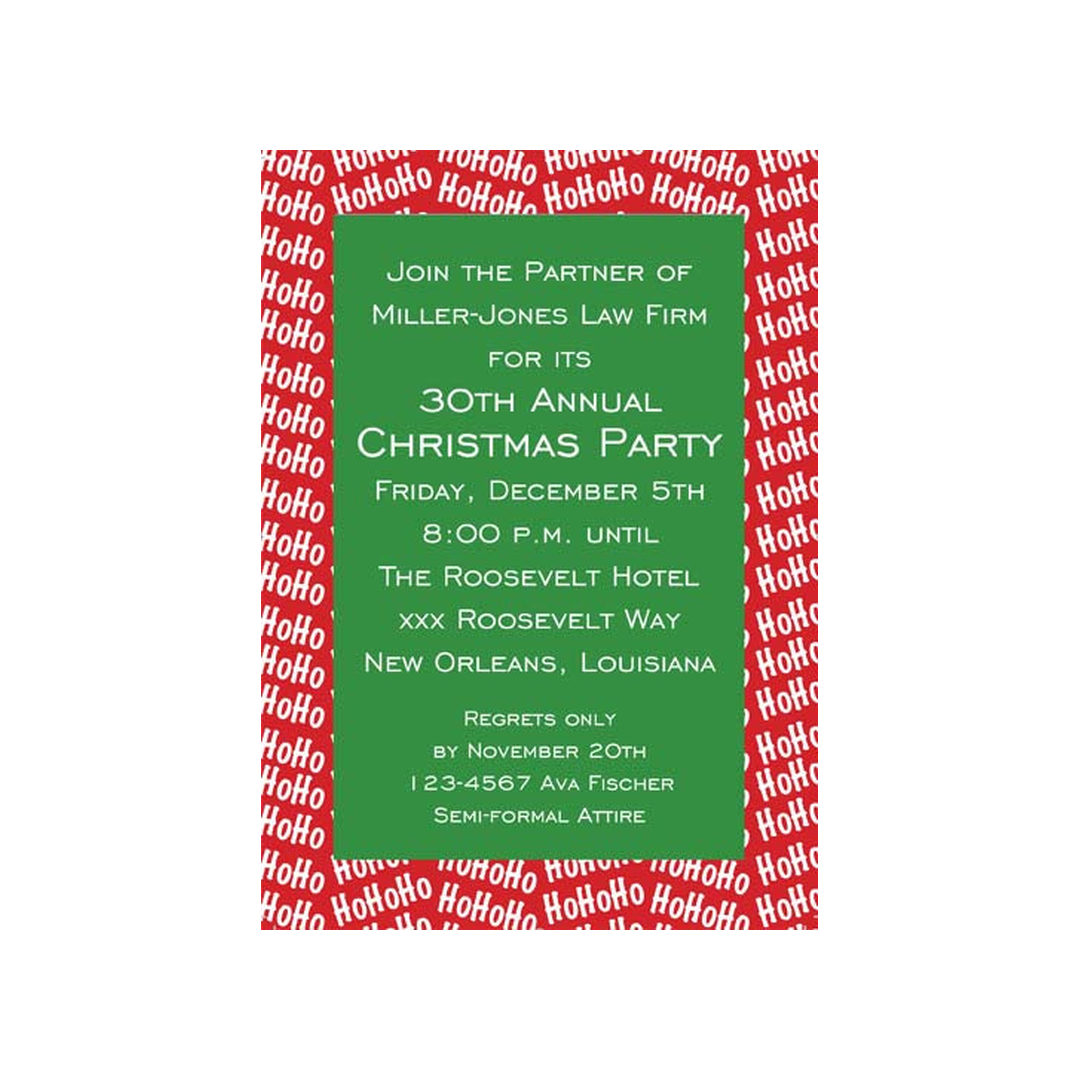 HO HO HO CUSTOM INVITATION