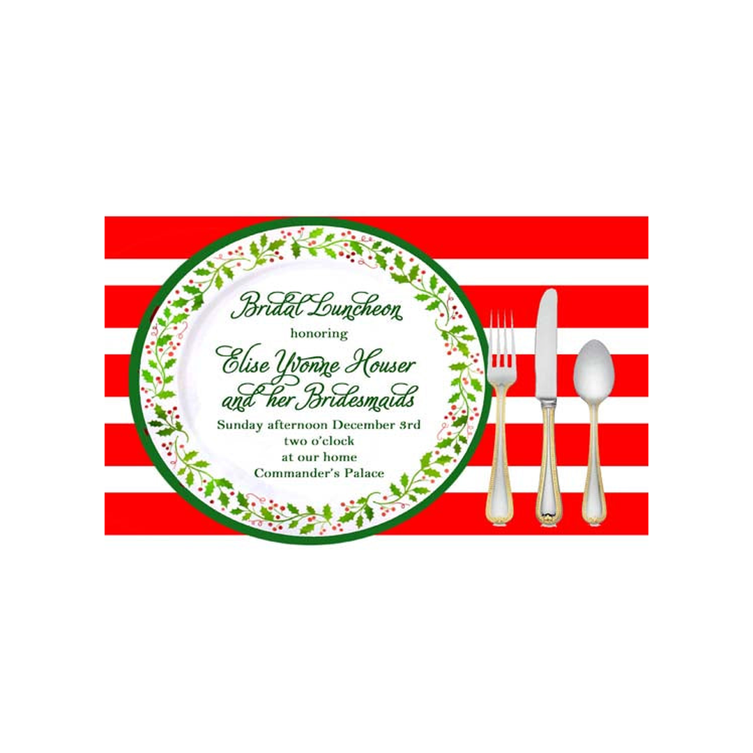 HOLLY PLACE SETTING CUSTOM INVITATION
