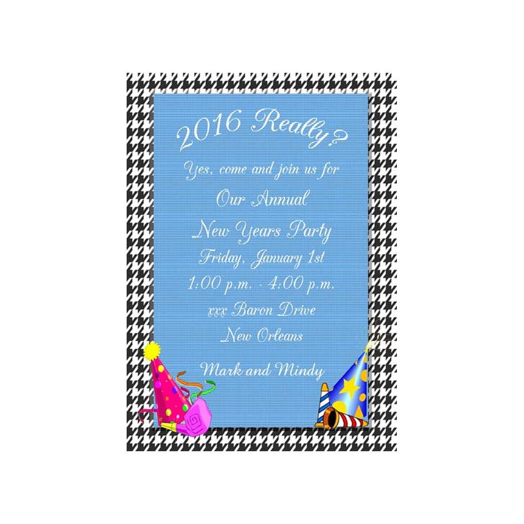HOUNDS TOOTH PARTY HATS CUSTOM INVITATION