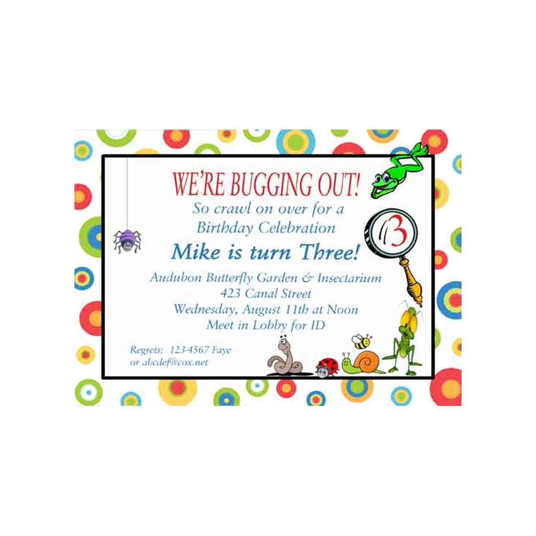 INSECTS CUSTOM INVITATION